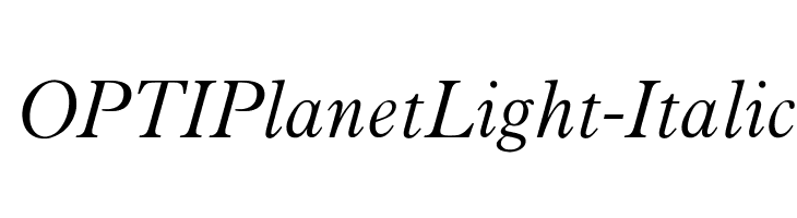 OPTIPlanetLight-Italic Font
