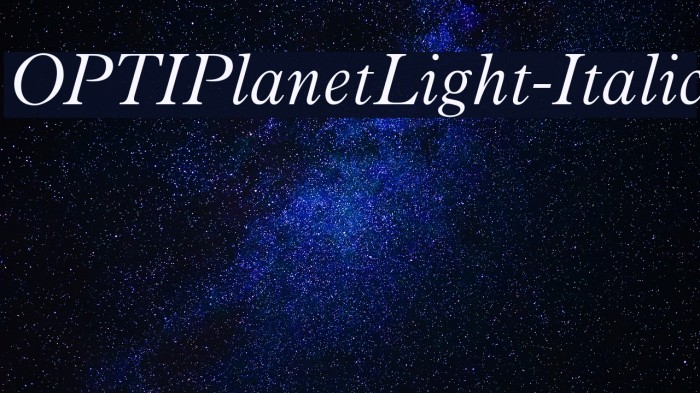 OPTIPlanetLight-Italic Font examples