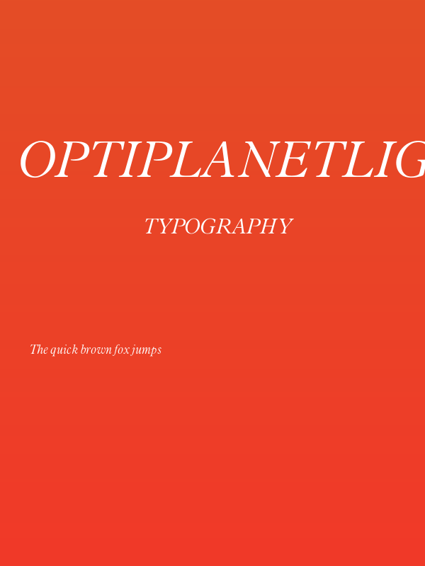 OPTIPlanetLight-Italic Poster