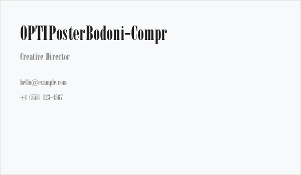 OPTIPosterBodoni-Compr Business Card