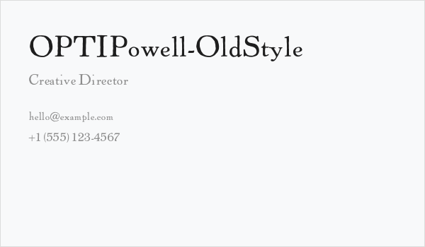 OPTIPowell-OldStyle Business Card