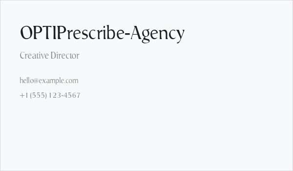 OPTIPrescribe-Agency Business Card
