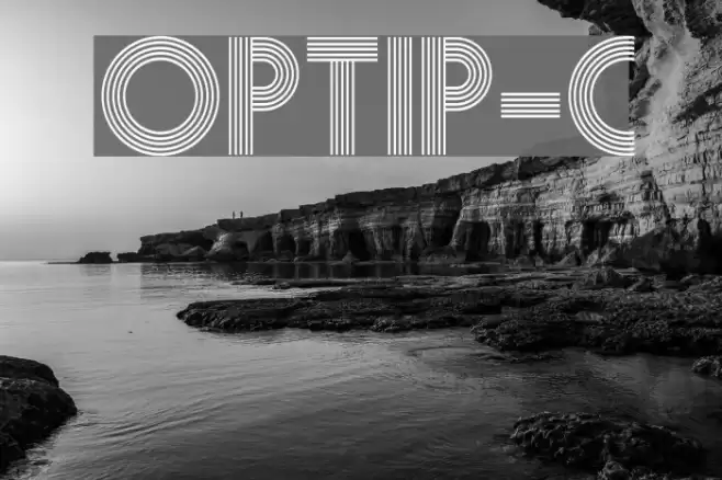 OPTIPrisma-Caps Font examples