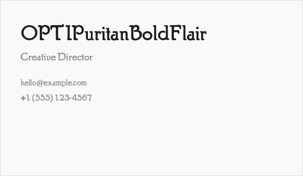 OPTIPuritanBoldFlair Business Card