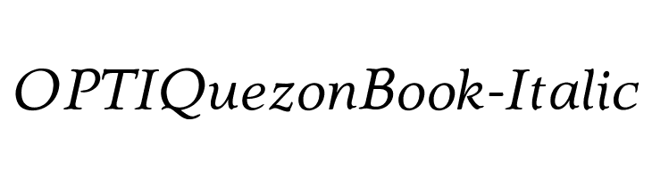 OPTIQuezonBook-Italic Font