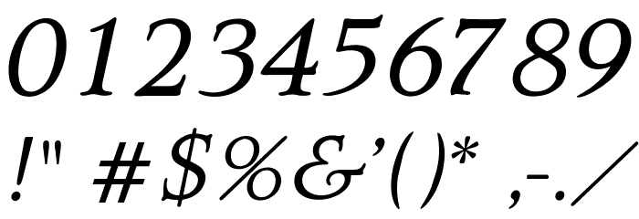 OPTIQuezonBook-Italic Font OTHER CHARS