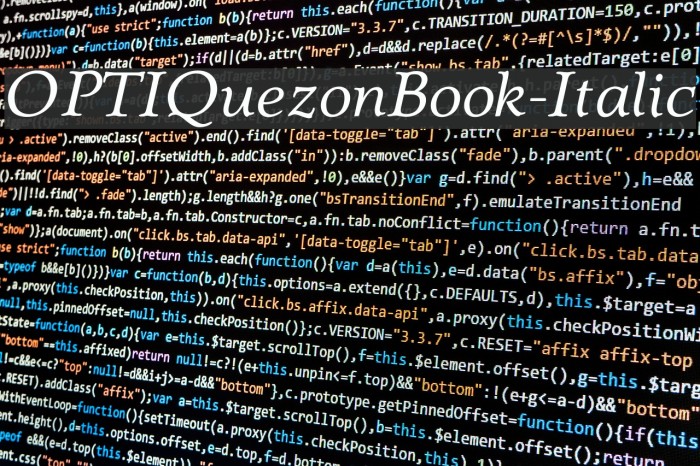OPTIQuezonBook-Italic Font examples