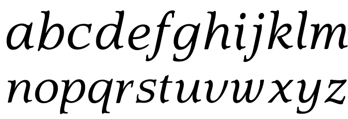 OPTIQuezonBook-Italic Font LOWERCASE