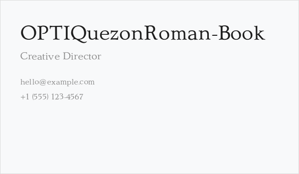 OPTIQuezonRoman-Book Business Card