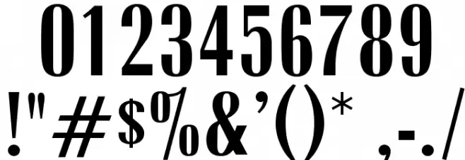 OPTIRadiant-DemiBoldCond Font OTHER CHARS