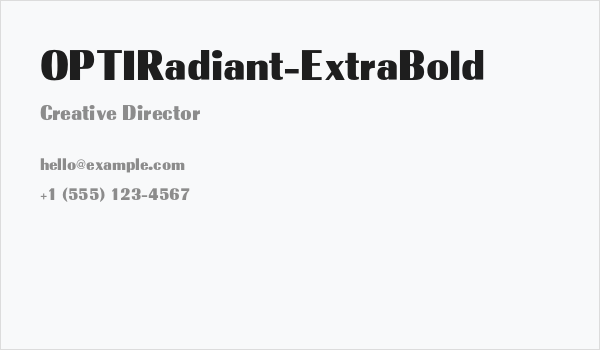 OPTIRadiant-ExtraBold Business Card