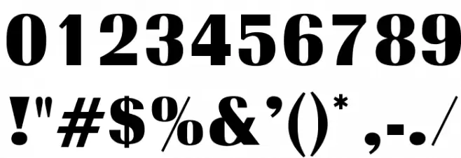 OPTIRadiant-Heavy Font OTHER CHARS