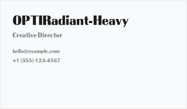 OPTIRadiant-Heavy Business Card