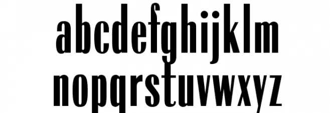 OPTIRadiant-MediumCond Font LOWERCASE