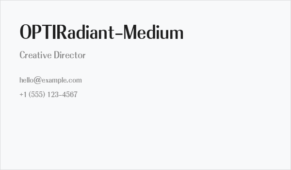 OPTIRadiant-Medium Business Card