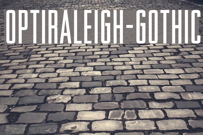 OPTIRaleigh-Gothic Font examples