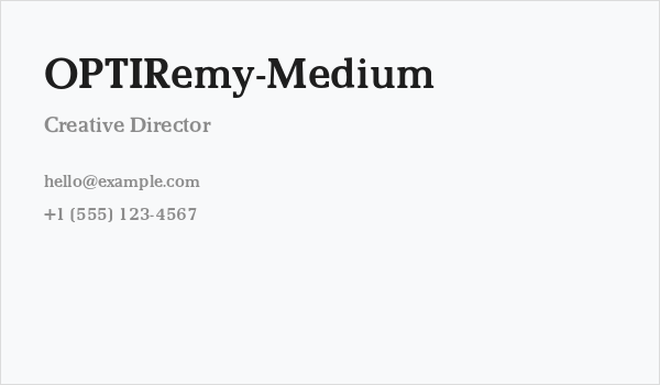 OPTIRemy-Medium Business Card