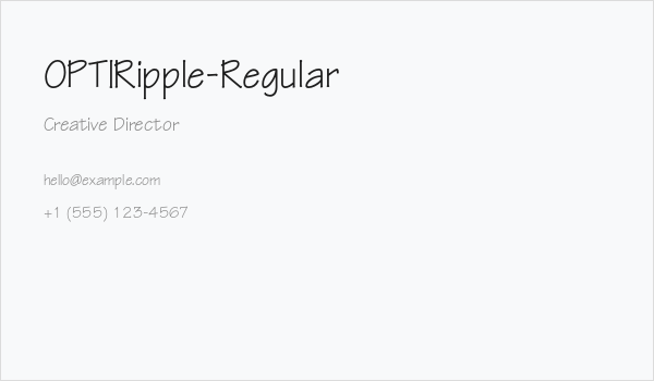 OPTIRipple-Regular Business Card