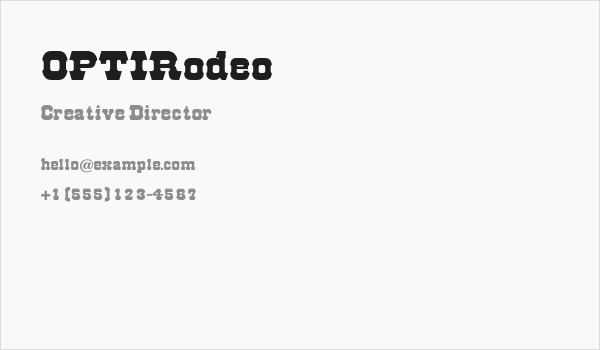 OPTIRodeo Business Card