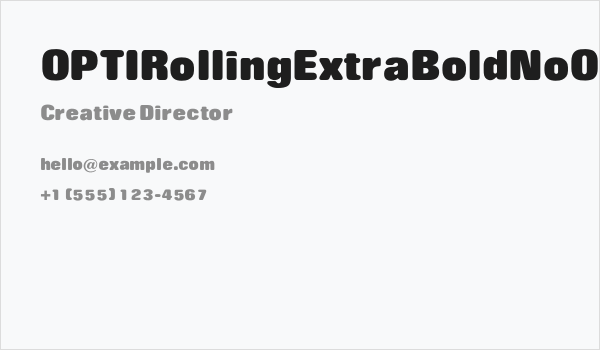 OPTIRollingExtraBoldNoOne Business Card