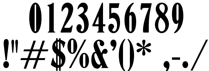 OPTIRomana-Estrecha Font OTHER CHARS