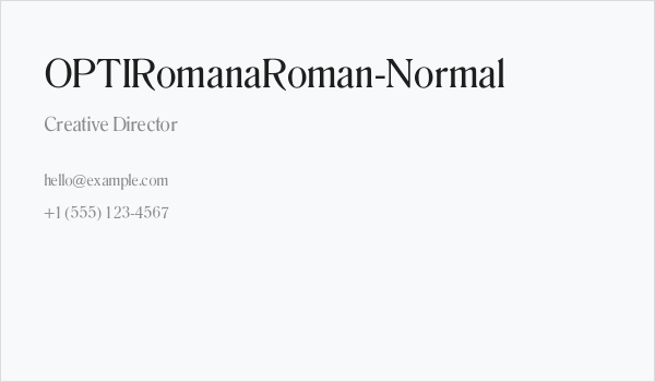 OPTIRomanaRoman-Normal Business Card