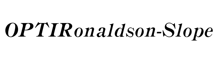 OPTIRonaldson-Slope Font