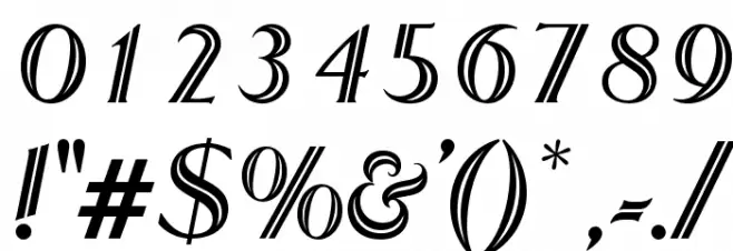 OPTIRoyal-Inline Font OTHER CHARS