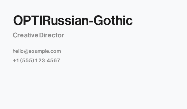 OPTIRussian-Gothic Business Card