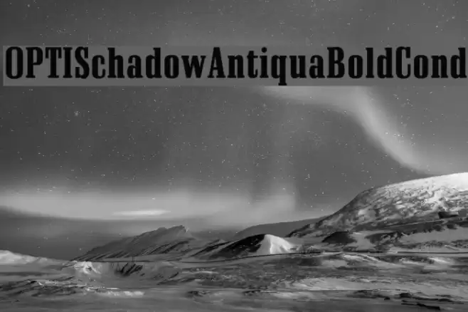OPTISchadowAntiquaBoldCond Font examples