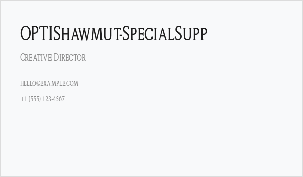 OPTIShawmut-SpecialSupp Business Card