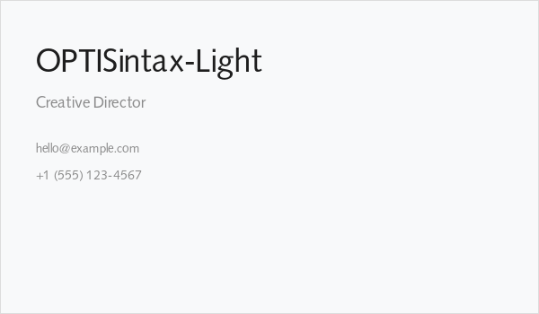 OPTISintax-Light Business Card