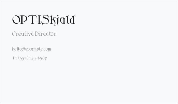 OPTISkjald Business Card