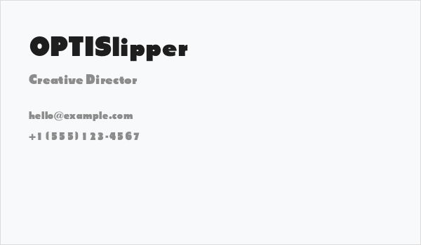 OPTISlipper Business Card