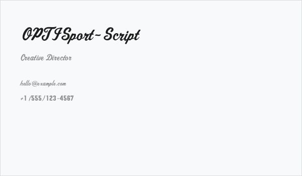 OPTISport-Script Business Card
