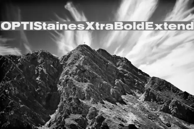 OPTIStainesXtraBoldExtend Schriftart examples