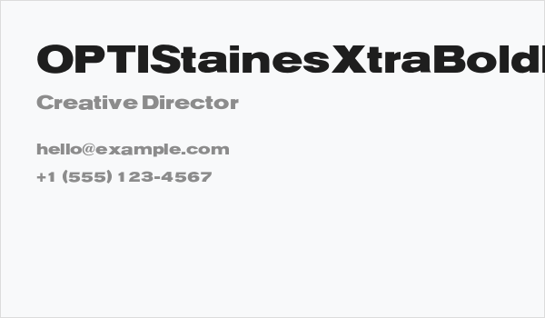 OPTIStainesXtraBoldExtend Business Card