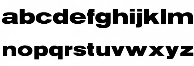OPTIStainesXtraBoldExtend Schriftart Kleinbuchstaben