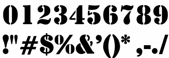 OPTIStencil-Bold Font OTHER CHARS