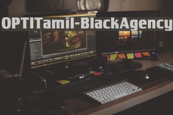 OPTITamil-BlackAgency Font examples
