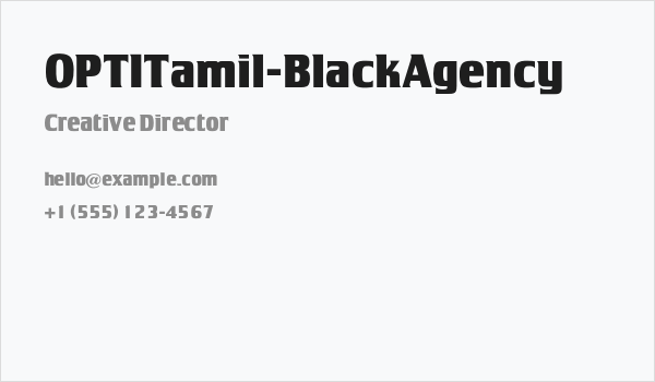 OPTITamil-BlackAgency Business Card