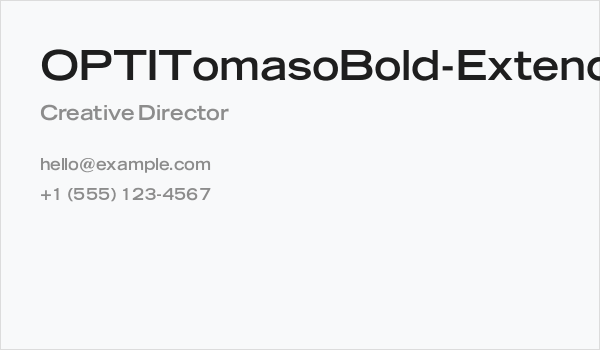OPTITomasoBold-Extended Business Card