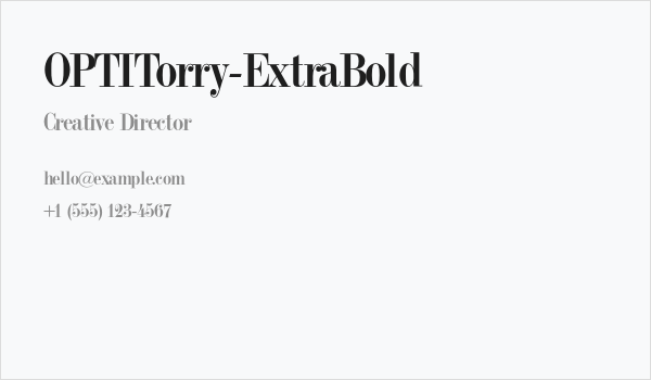 OPTITorry-ExtraBold Business Card