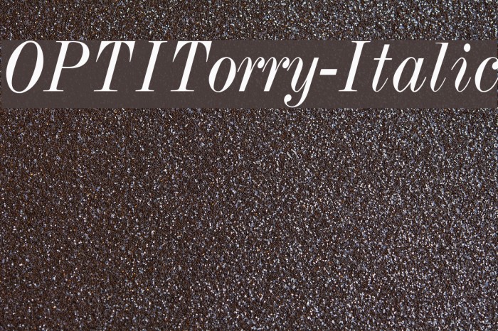 OPTITorry-Italic Font examples