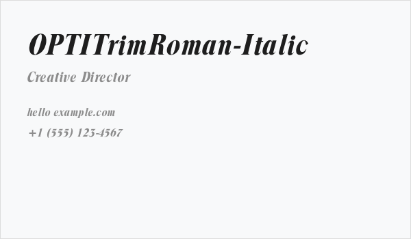 OPTITrimRoman-Italic Business Card