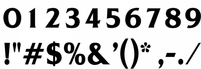 OPTITriplettBoldAgency Font OTHER CHARS