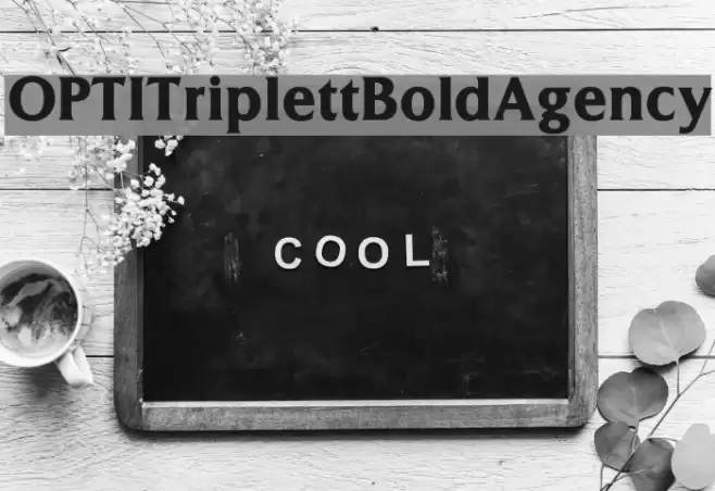OPTITriplettBoldAgency Font examples