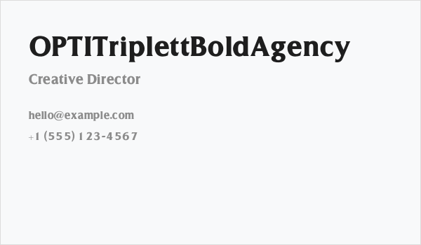 OPTITriplettBoldAgency Business Card
