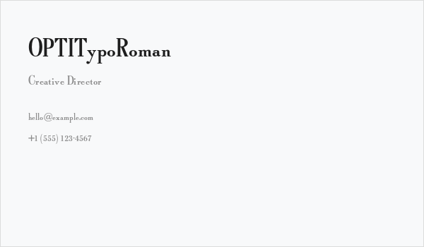 OPTITypoRoman Business Card