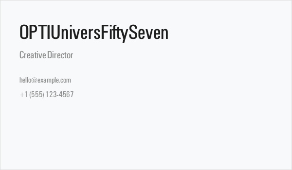 OPTIUniversFiftySeven Business Card
